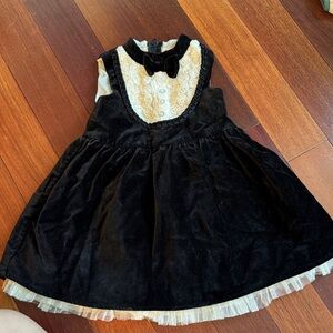 Elegant Black and Cream Kids Holiday Dress. Size 2T.